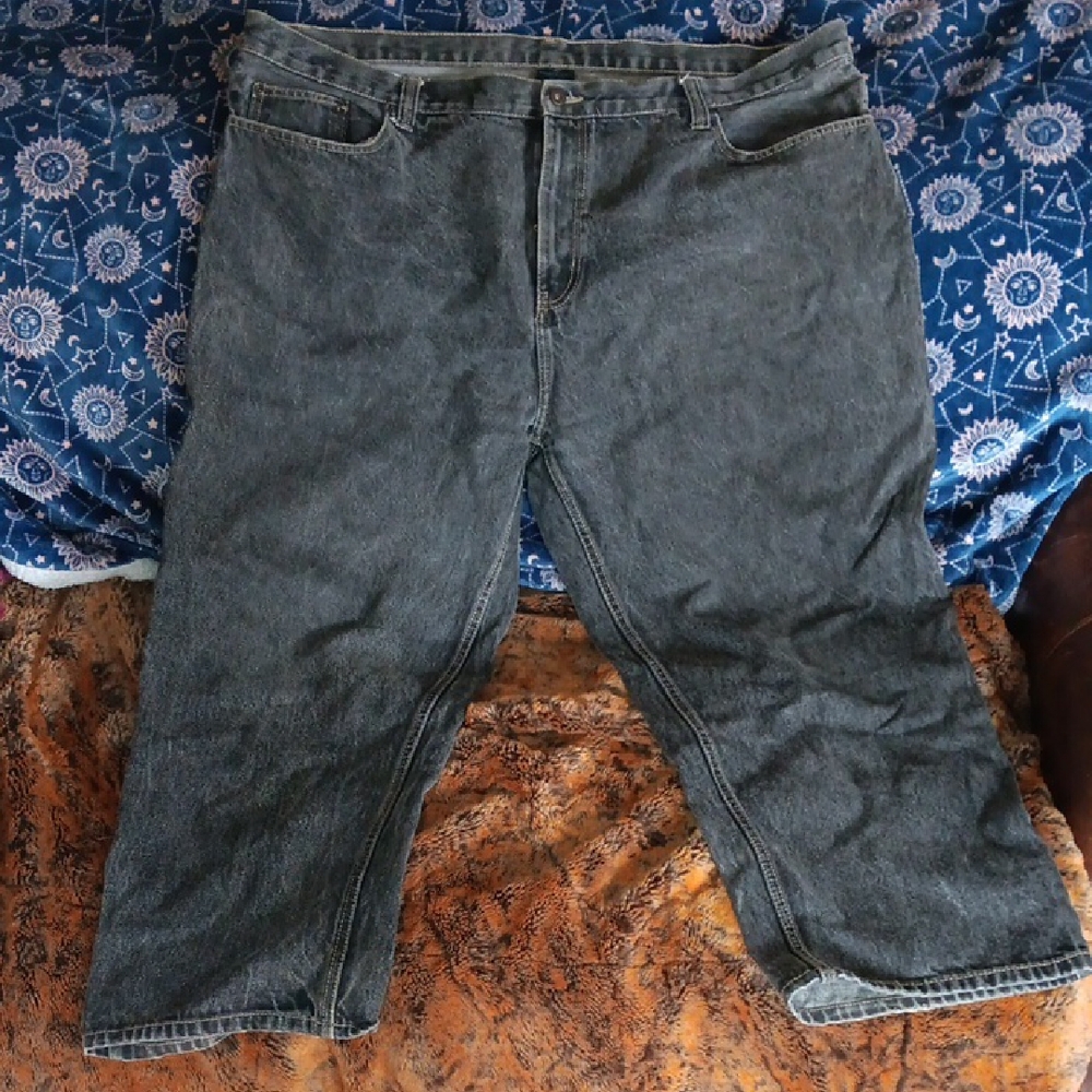Mens Big Classic Black/gray Denim Jeans